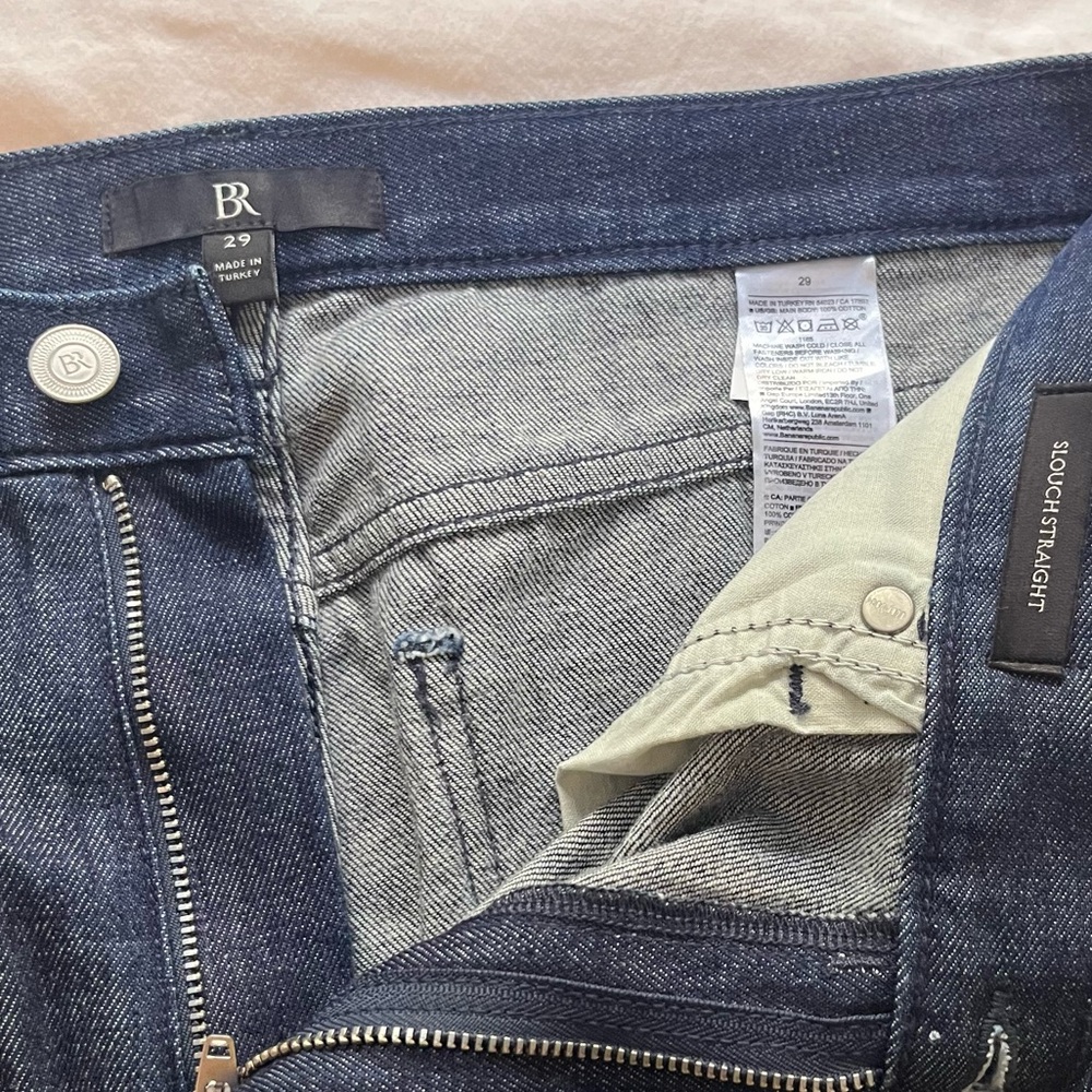 Banana Republic BR Jeans Slouch Straight Dark Wash Denim Zip Closure Women’s 29 - Picture 7 of 14
